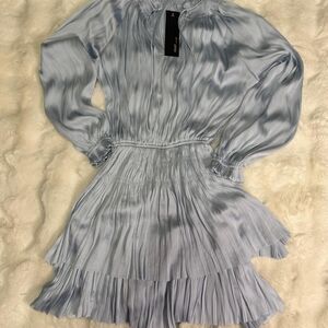 Chic Long Sleeve Light Blue Dress